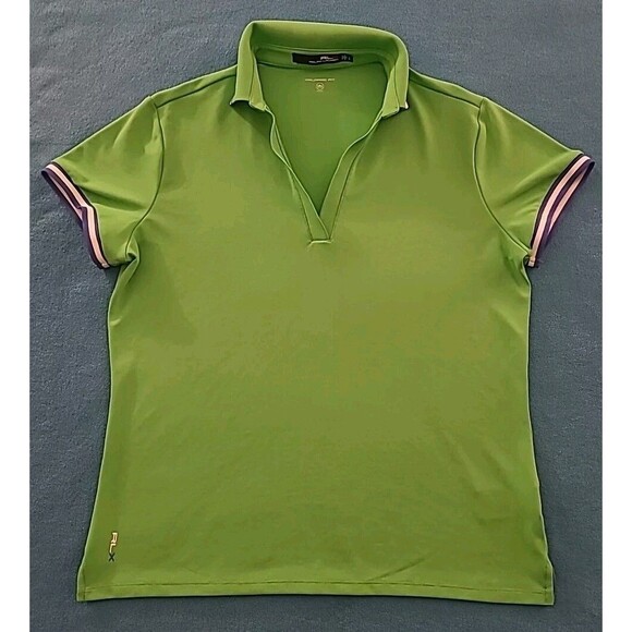 RLX Ralph Lauren Womens Green Polo Large Tailored Fit Moisture Wicking - Picture 1 of 10